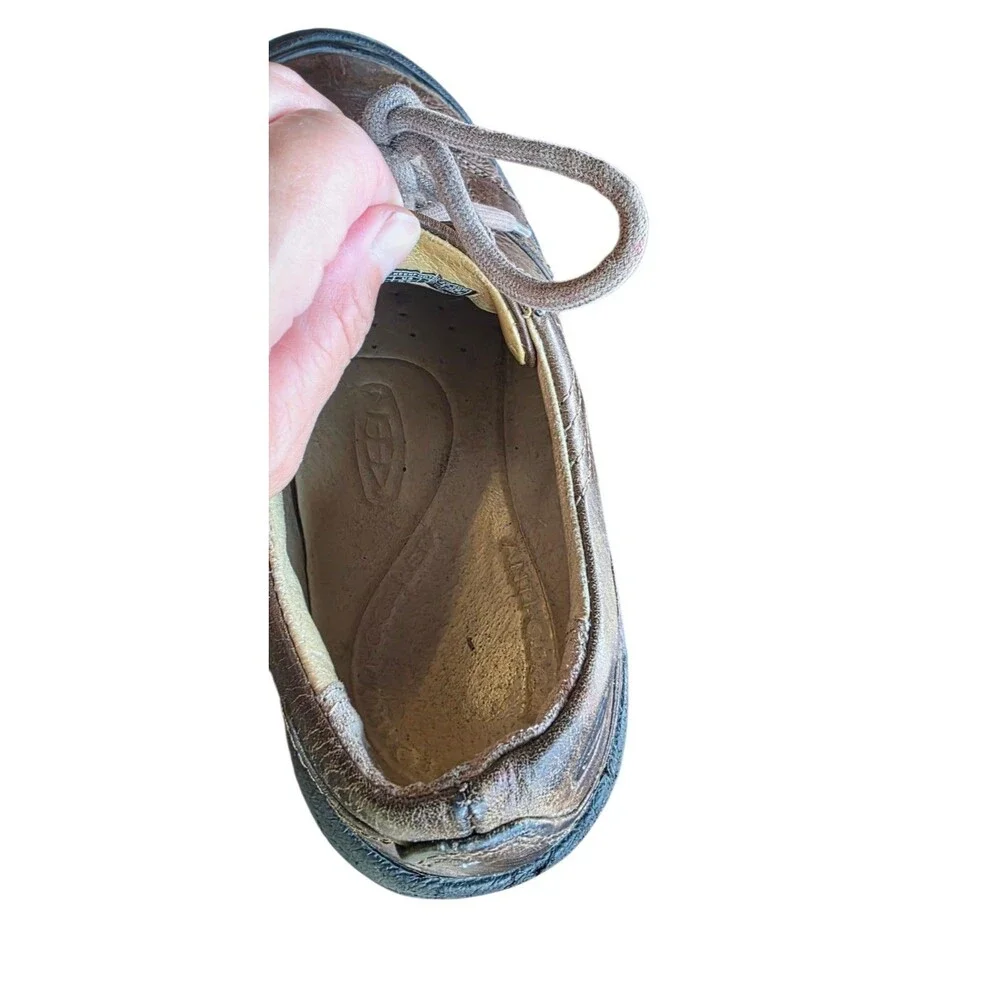 KEEN Alki Brown Leather Shoes Men's US 8.5 EU 41 Lace Up